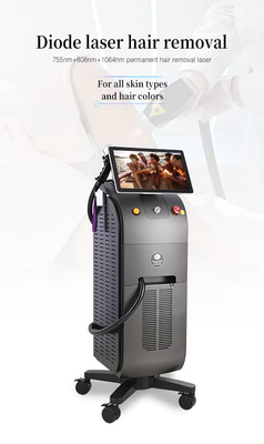4K Δίοδος 755nm 808nm 1064nm Ice Titanium Laser Αποτρίχωση μαλλιών Μηχανή 3 κύματα