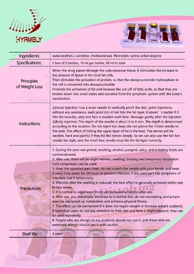 Παχιά διάλυση και δέρμα που σταθεροποιούν Lipolytic Hyaluronidase λύσης