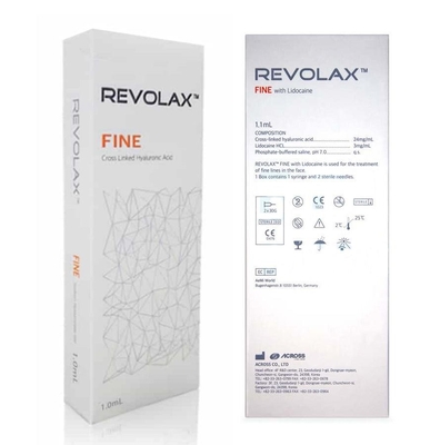 24 mg/$l*ml Hyaluronic όξινο δερμικό υλικό πληρώσεως 1.1ml Revolax για τις λεπτές ρυτίδες